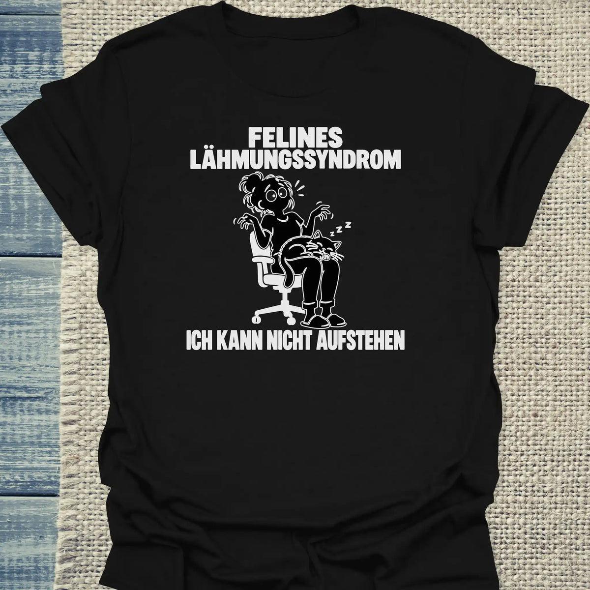 T-Shirt - FELINES LÄHMUNGSSYNDROM - Unisex - Katze Schwarz