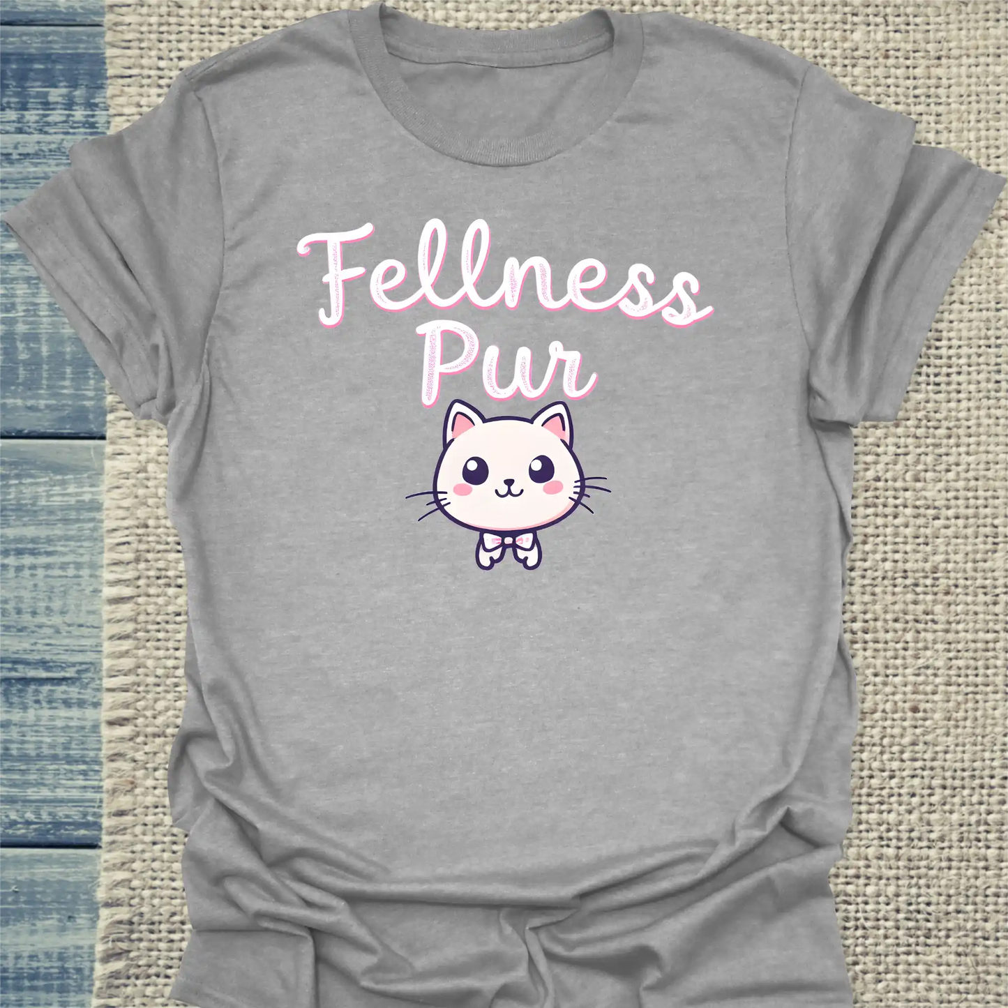 T-Shirt - Fellness pur - Unisex - Katze Grau