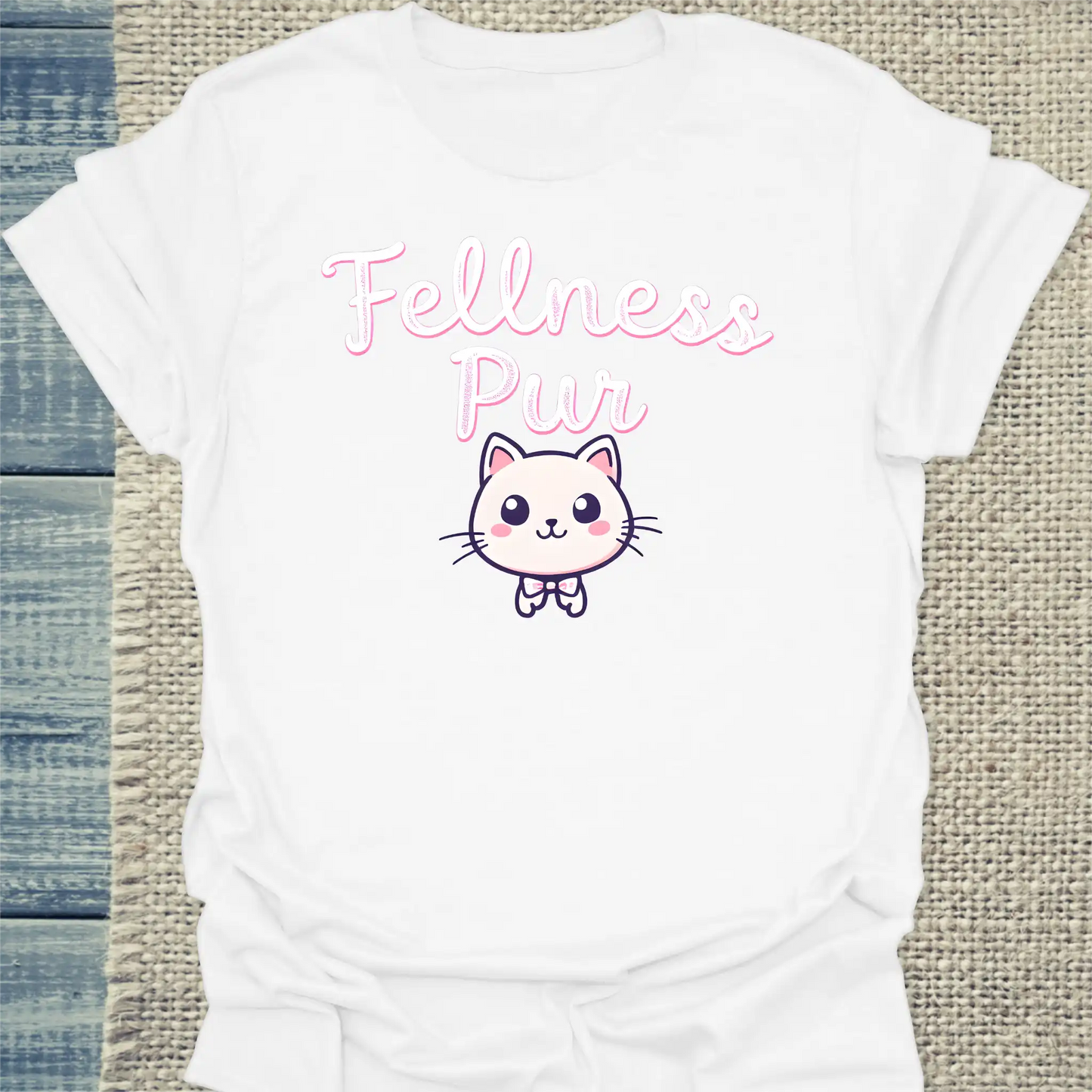 T-Shirt - Fellness pur - Unisex - Katze Weiß