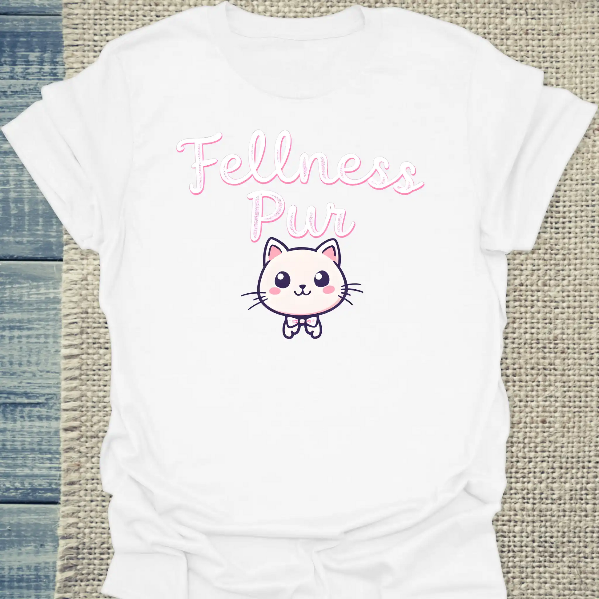 T-Shirt - Fellness pur - Unisex - Katze Weiß
