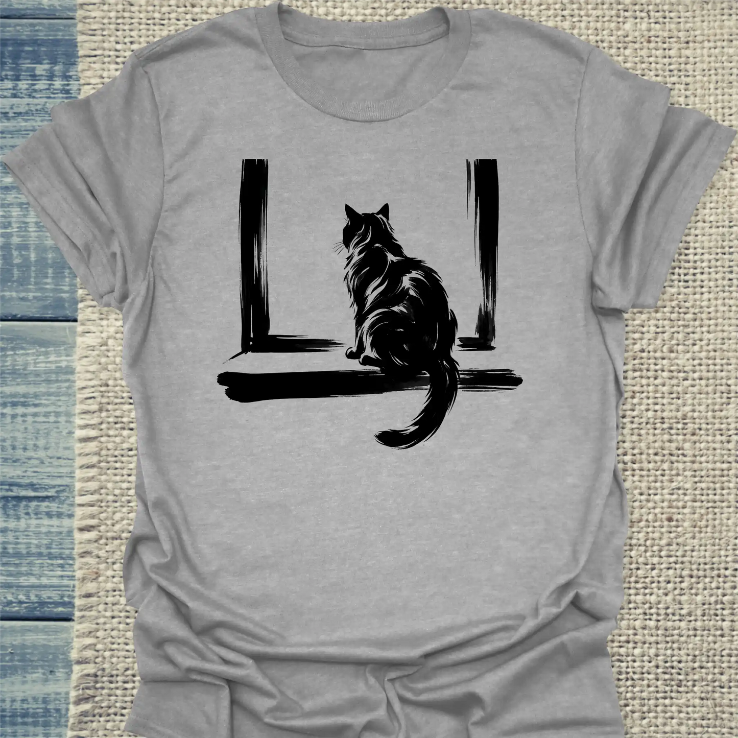 T-Shirt - Fernweh - Unisex - Katze Grau