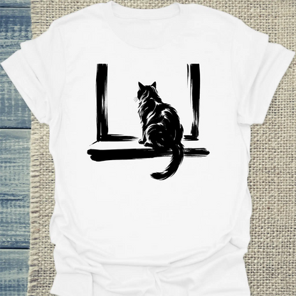 T-Shirt - Fernweh - Unisex - Katze Weiß