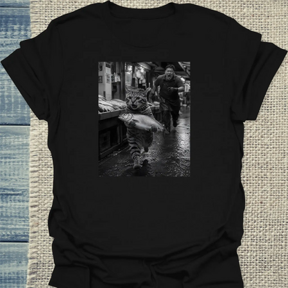 T-Shirt - Fischdieb - Unisex - Katze Schwarz