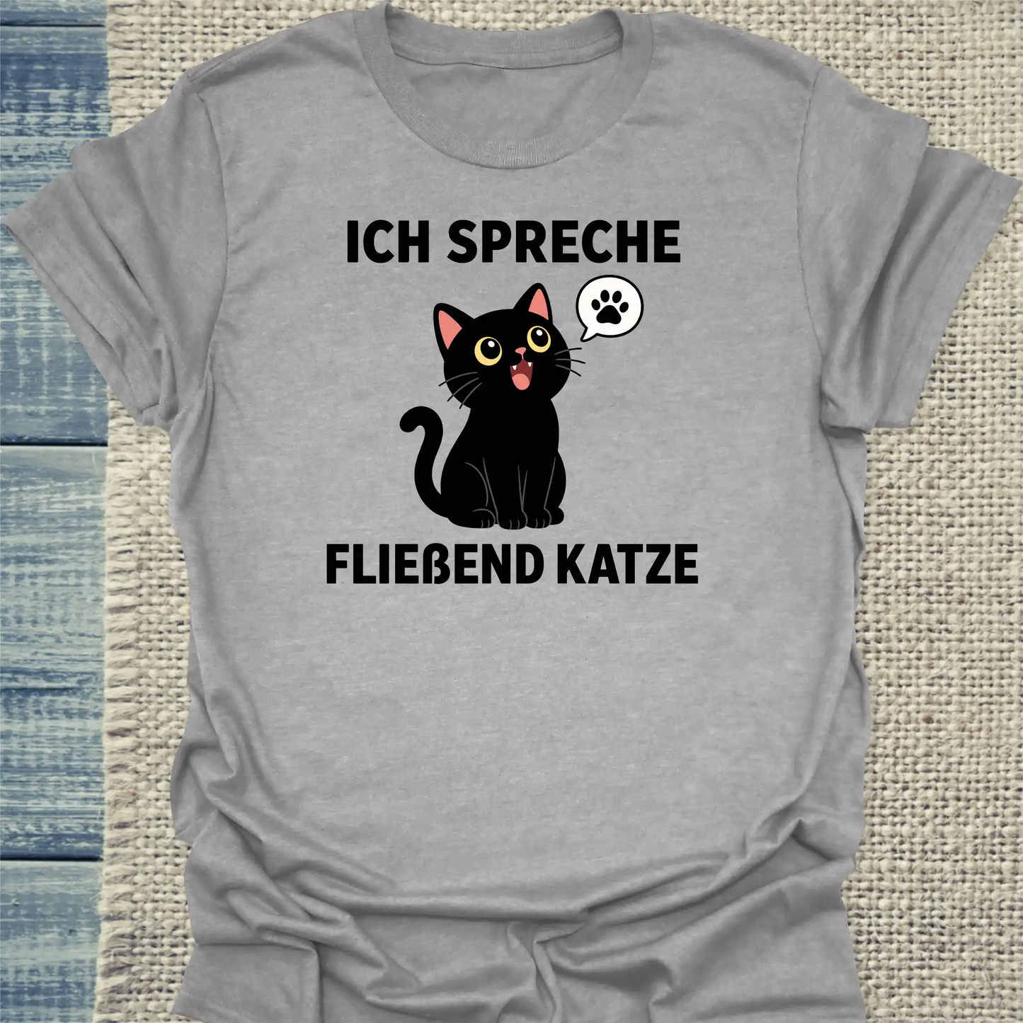 T-Shirt - Fließend Katze - Unisex - Katze Grau