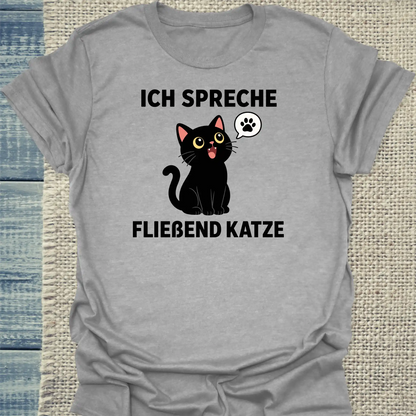 T-Shirt - Fließend Katze - Unisex - Katze Grau