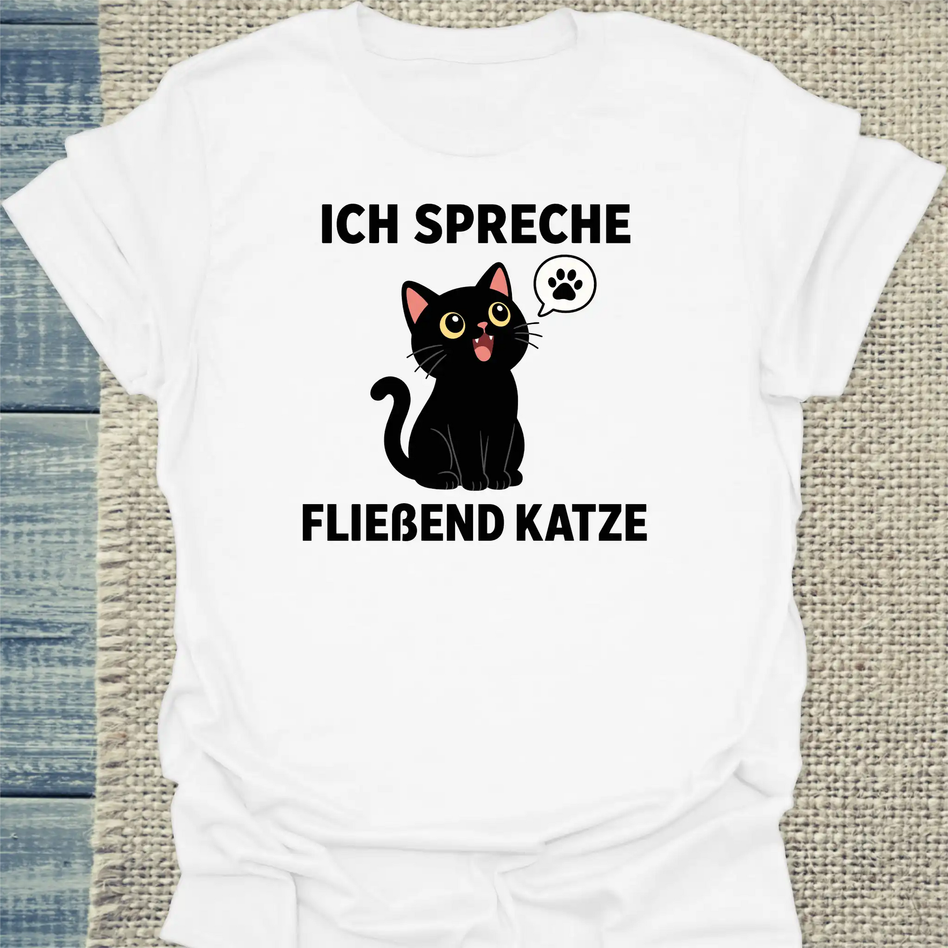 T-Shirt - Fließend Katze - Unisex - Katze Weiß
