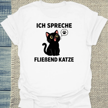 T-Shirt - Fließend Katze - Unisex - Katze Weiß