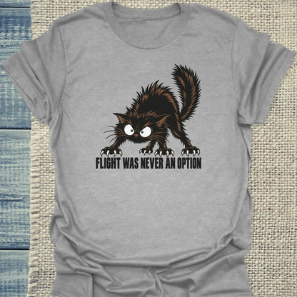T-Shirt - Flight was never an option - Unisex - Katze Grau