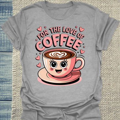 T-Shirt - For the love of coffee - Unisex - Kaffee Grau