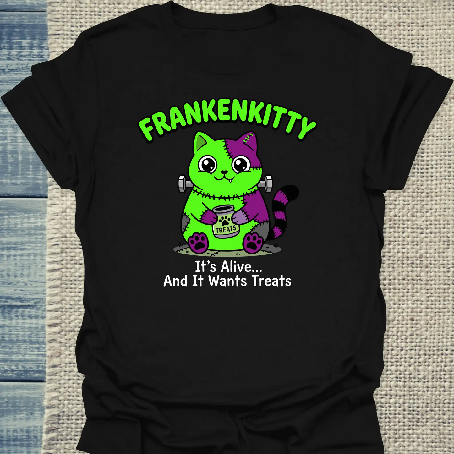 T-Shirt - Frankenkitty - Unisex - Katze Schwarz