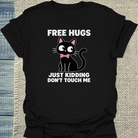 T-Shirt - Free Hugs - Unisex - Katze Schwarz