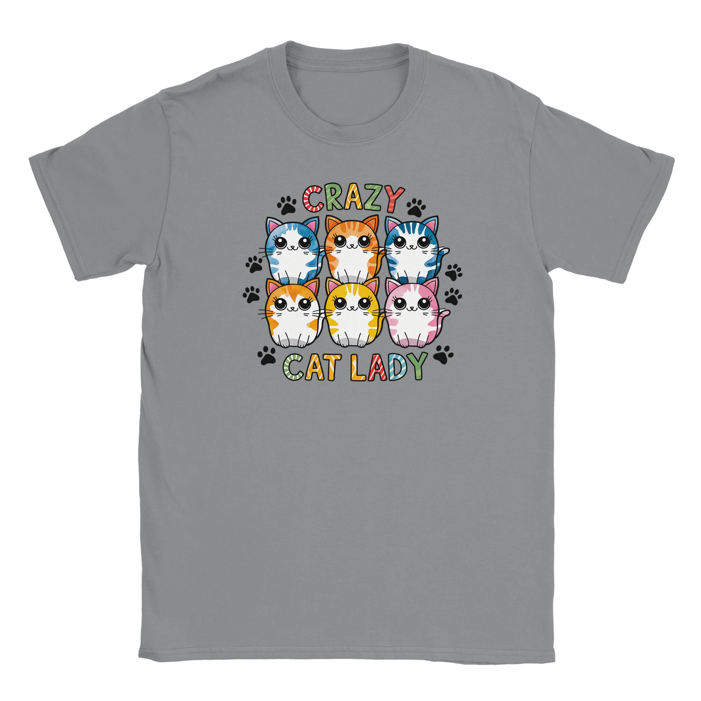 T-Shirt - Für die Crazy Cat Lady - Unisex - Kaffee, Cat Lady Grau