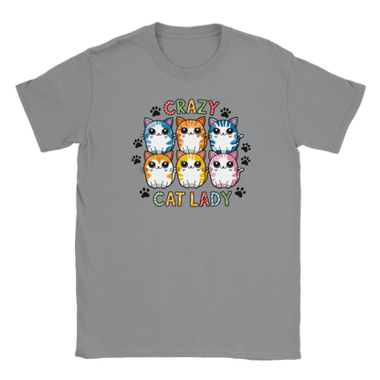 T-Shirt - Für die Crazy Cat Lady - Unisex - Kaffee, Cat Lady Grau