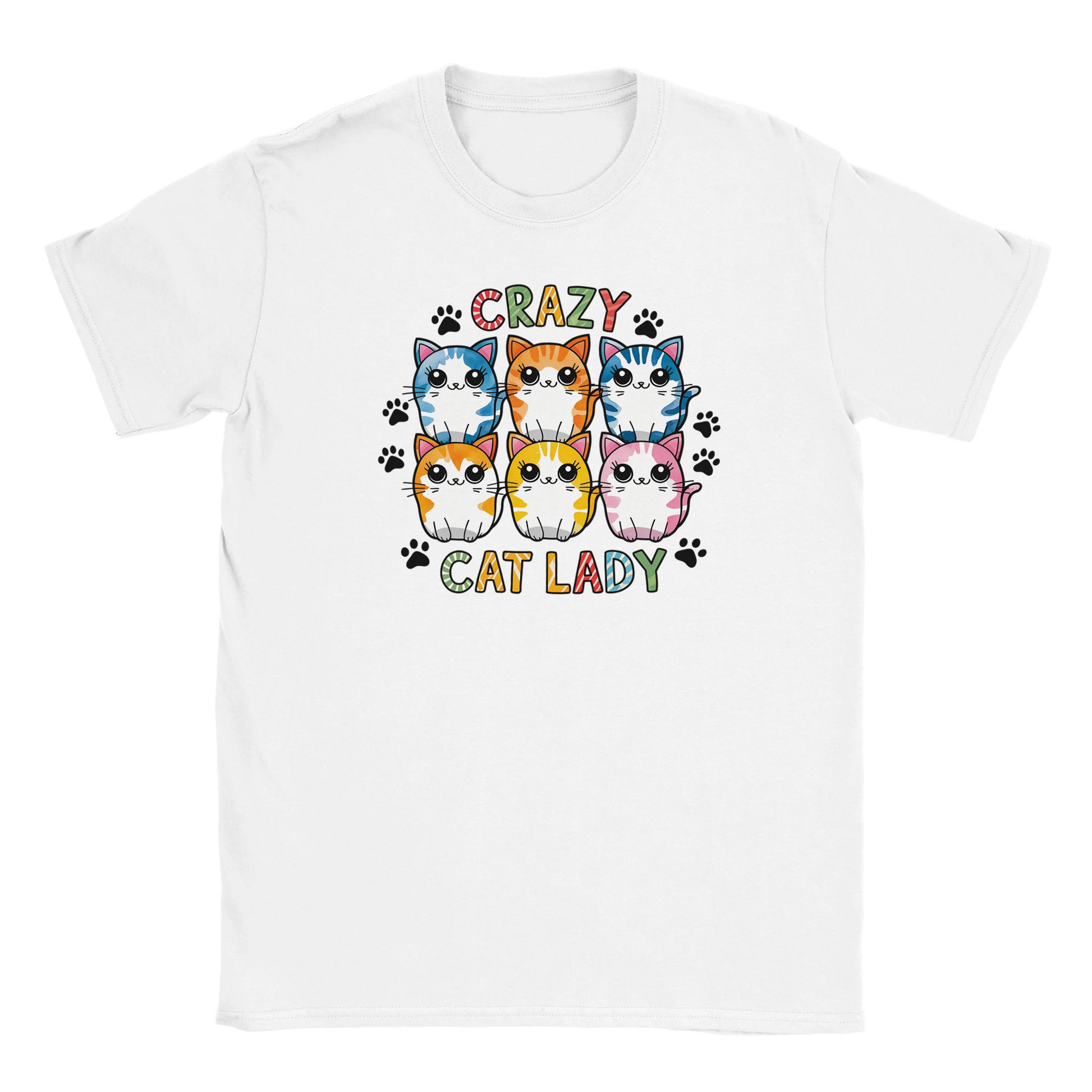 T-Shirt - Für die Crazy Cat Lady - Unisex - Kaffee, Cat Lady Weiß
