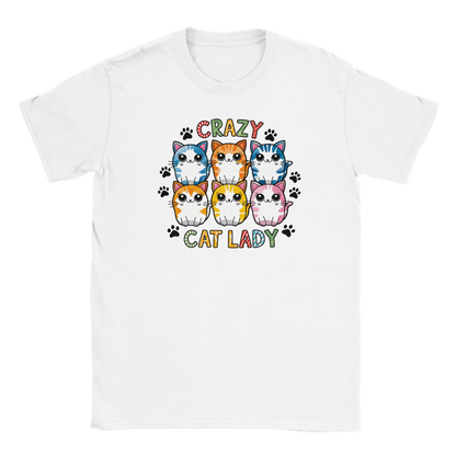 T-Shirt - Für die Crazy Cat Lady - Unisex - Kaffee, Cat Lady Weiß