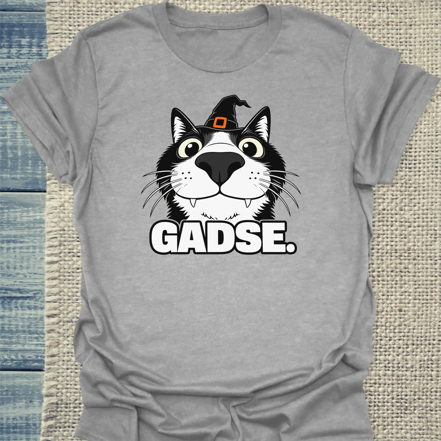 T-Shirt - Gadse Halloween - Unisex - Katze, Halloween Grau