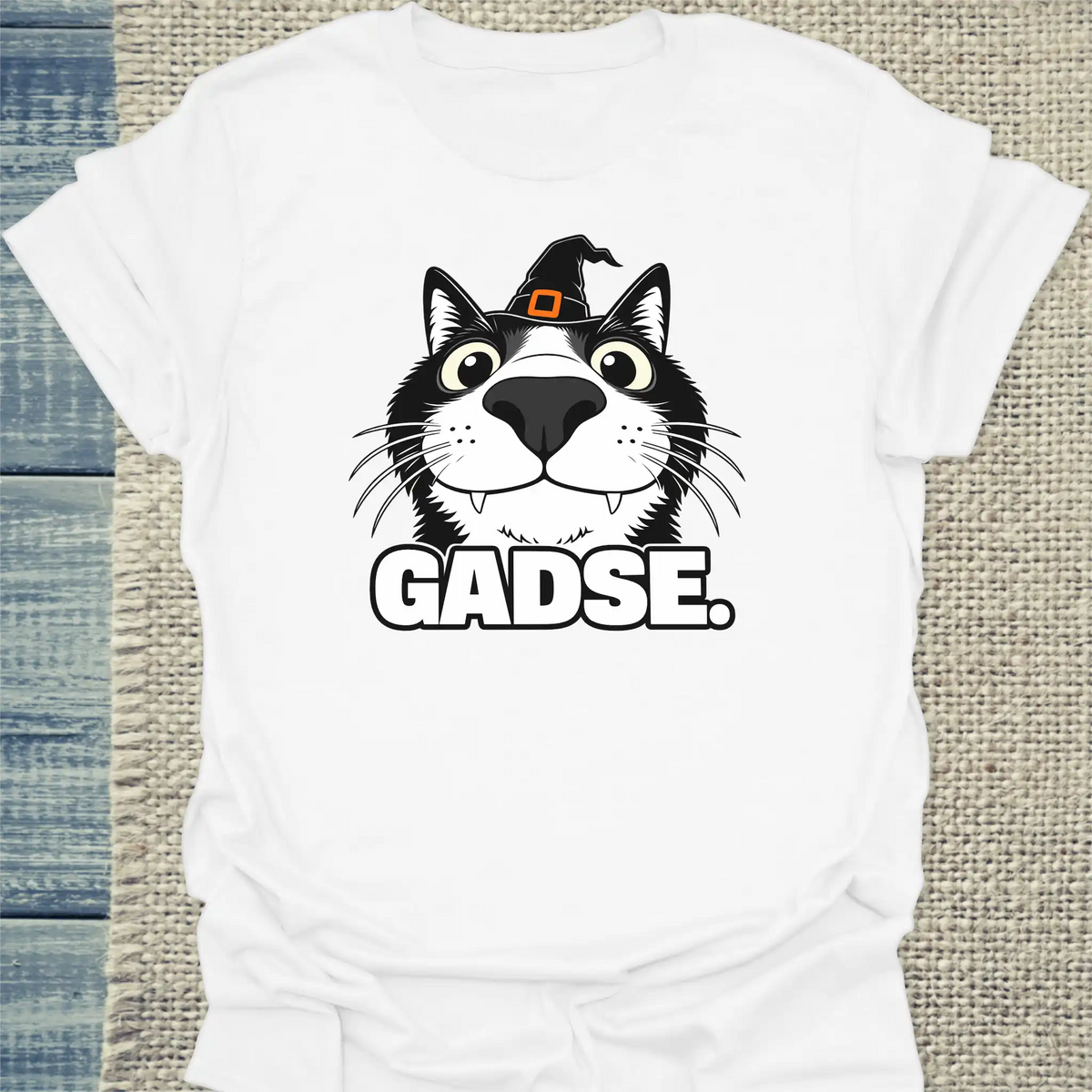 T-Shirt - Gadse Halloween - Unisex - Katze, Halloween Weiß