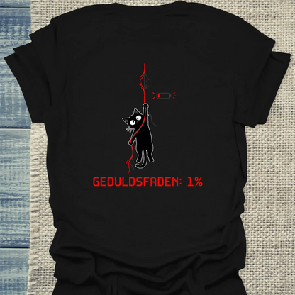 T-Shirt - Geduldsfaden: 1% - Rücken - Unisex - Katze, Back Schwarz