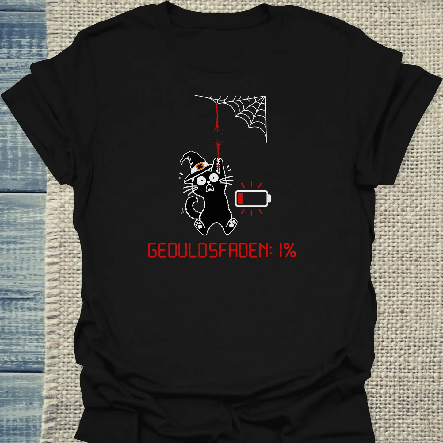 T-Shirt - Geduldsfaden Halloween - Unisex - Katze, Halloween Schwarz