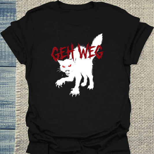 T-Shirt - Geh weg - Unisex - Katze Schwarz