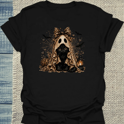 T-Shirt - Geisterkatze - Unisex - Katze, Halloween Schwarz