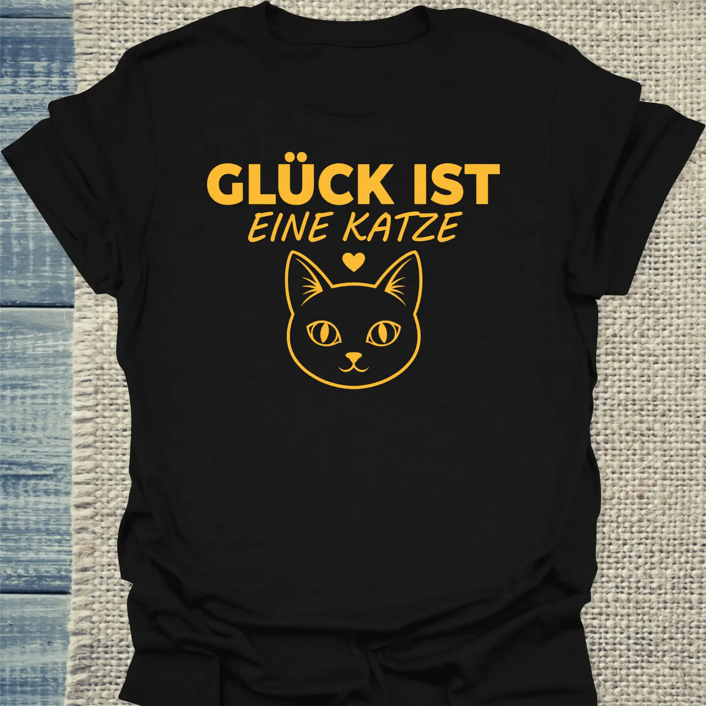 T-Shirt - Glück ist - Eine Katze - Unisex - Katze Schwarz
