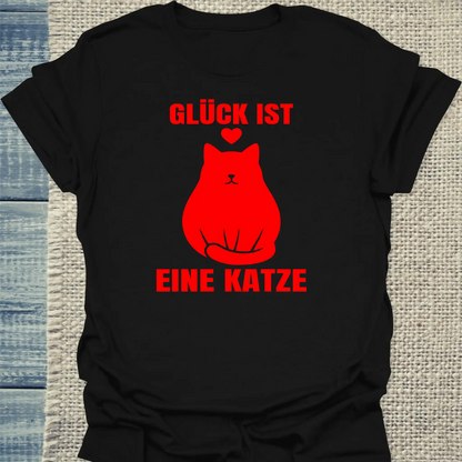 T-Shirt - Glück ist - Unisex - Katze Schwarz