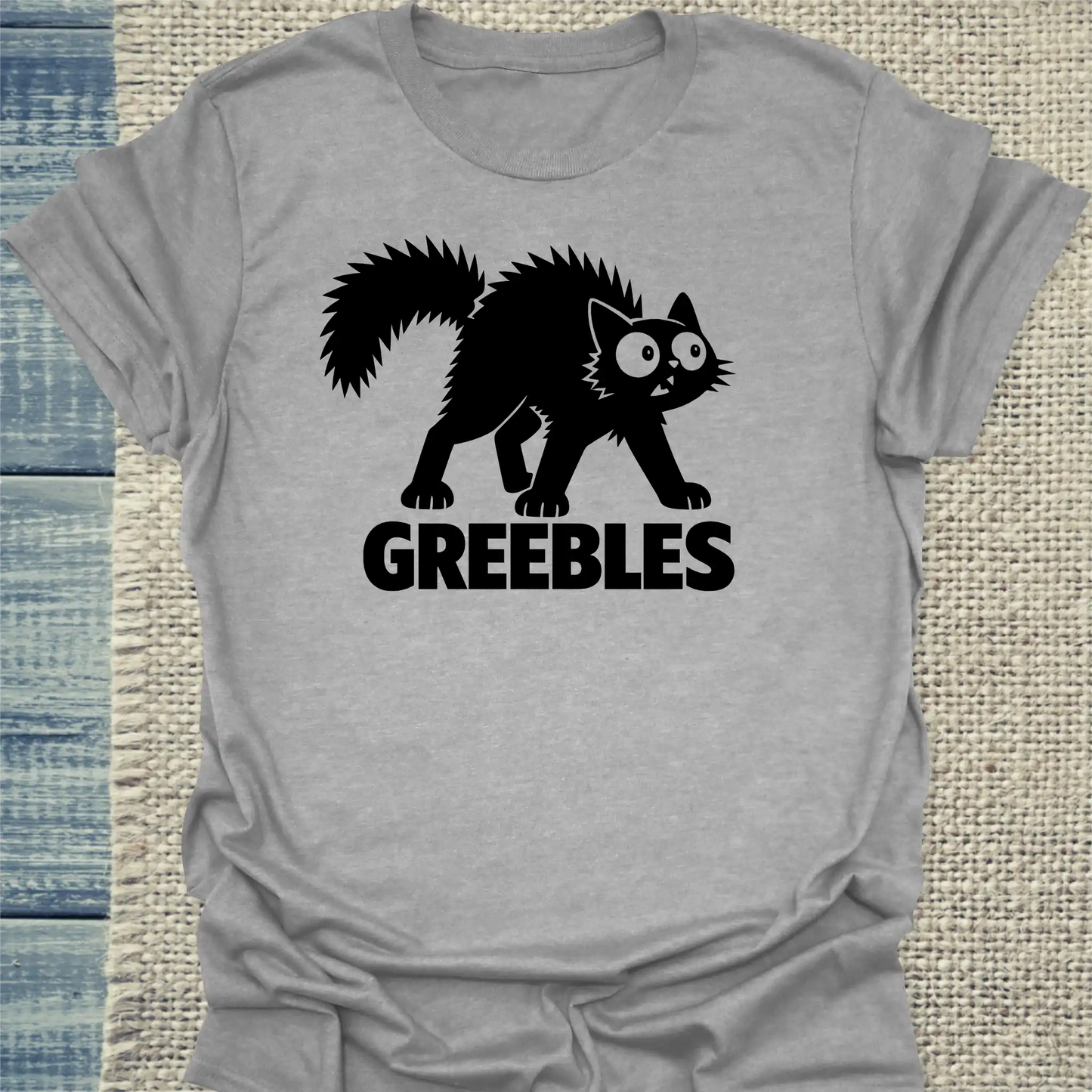 T-Shirt - Greebles - Unisex - Katze Grau