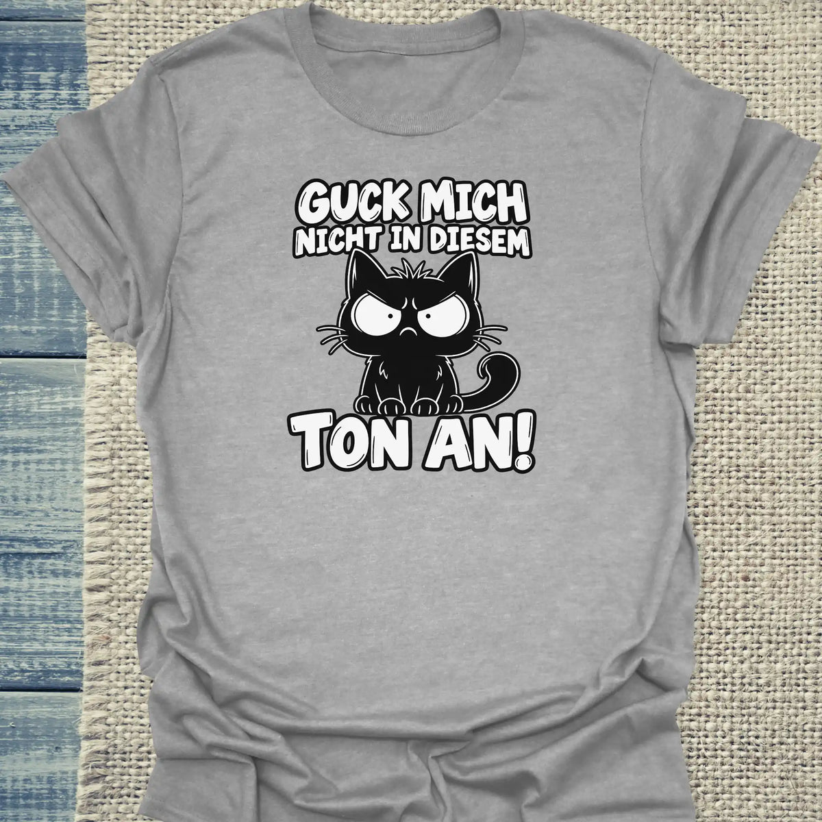 T-Shirt - Guck mich mich nicht - Unisex - Katze Grau