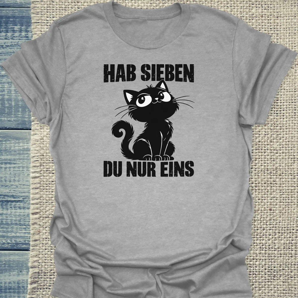 T-Shirt - Hab Sieben - Unisex - Katze Grau