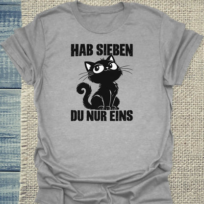 T-Shirt - Hab Sieben - Unisex - Katze Grau