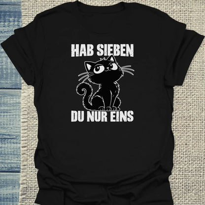 T-Shirt - Hab Sieben - Unisex - Katze Schwarz
