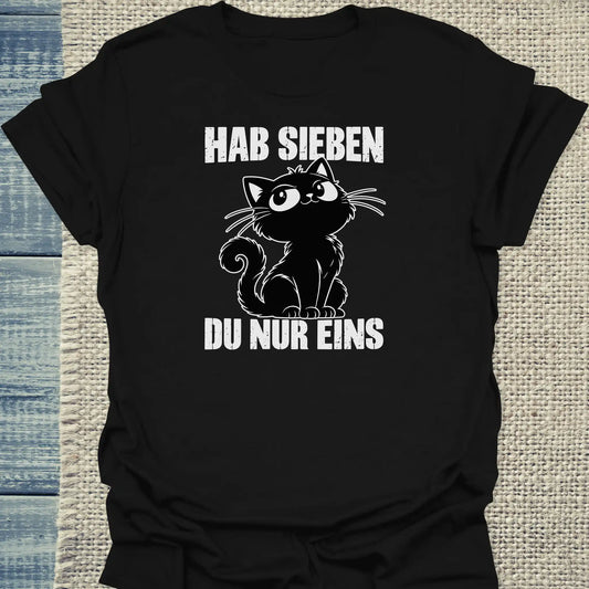 T-Shirt - Hab Sieben - Unisex - Katze Schwarz