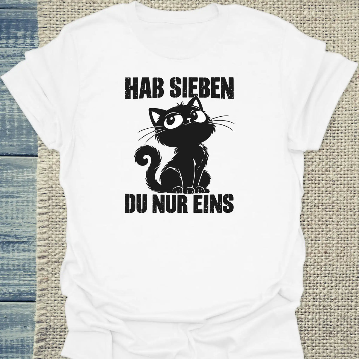 T-Shirt - Hab Sieben - Unisex - Katze Weiß