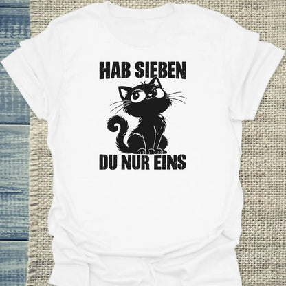 T-Shirt - Hab Sieben - Unisex - Katze Weiß