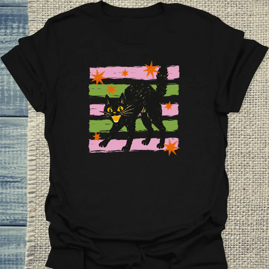 T-Shirt - Halloween Cat - Unisex - Katze, Halloween Schwarz