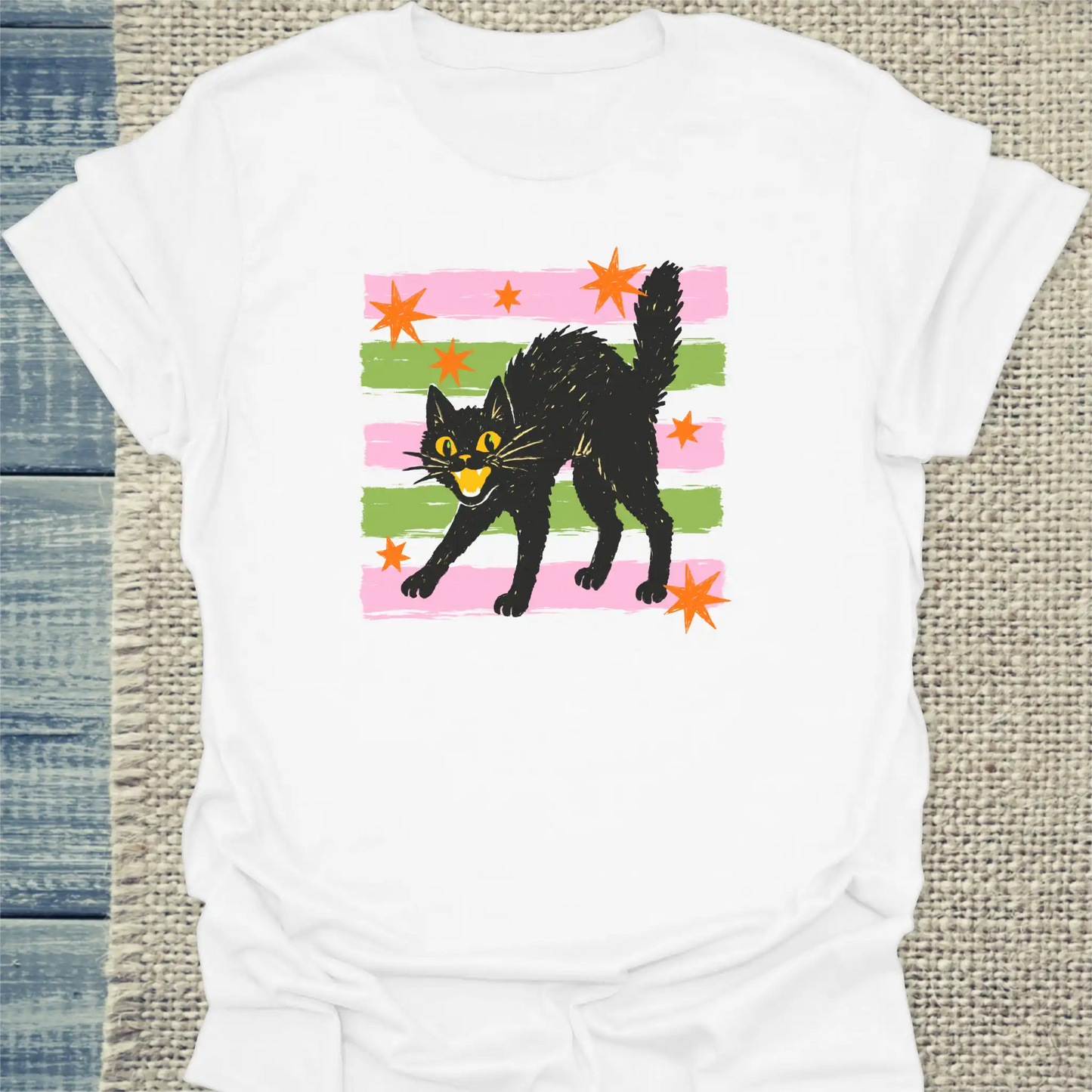 T-Shirt - Halloween Cat - Unisex - Katze, Halloween Weiß