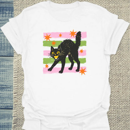 T-Shirt - Halloween Cat - Unisex - Katze, Halloween Weiß