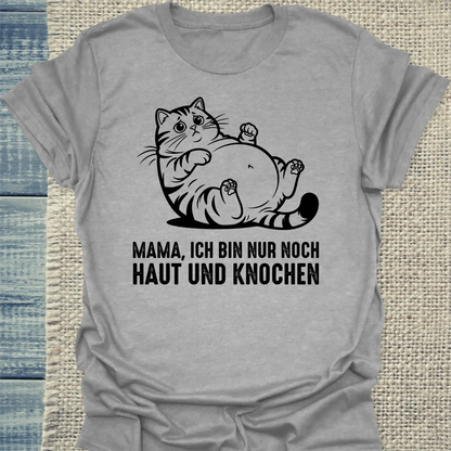 T-Shirt - Haut und Knochen - Unisex - Katze Grau