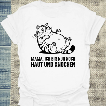 T-Shirt - Haut und Knochen - Unisex - Katze Weiß