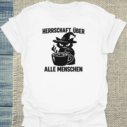 T-Shirt - Herrschaft - Unisex - Katze, Halloween Weiß