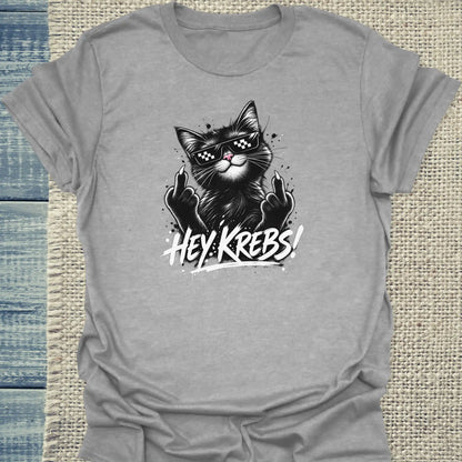 T-Shirt - Hey Krebs - Unisex - Katze Grau