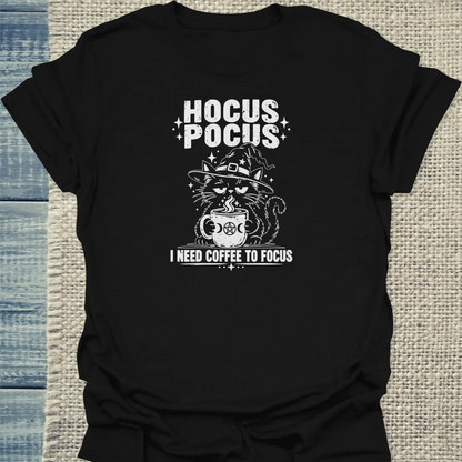 T-Shirt - HOCUS POCUS - Unisex - Katze & Kaffee, Halloween Schwarz