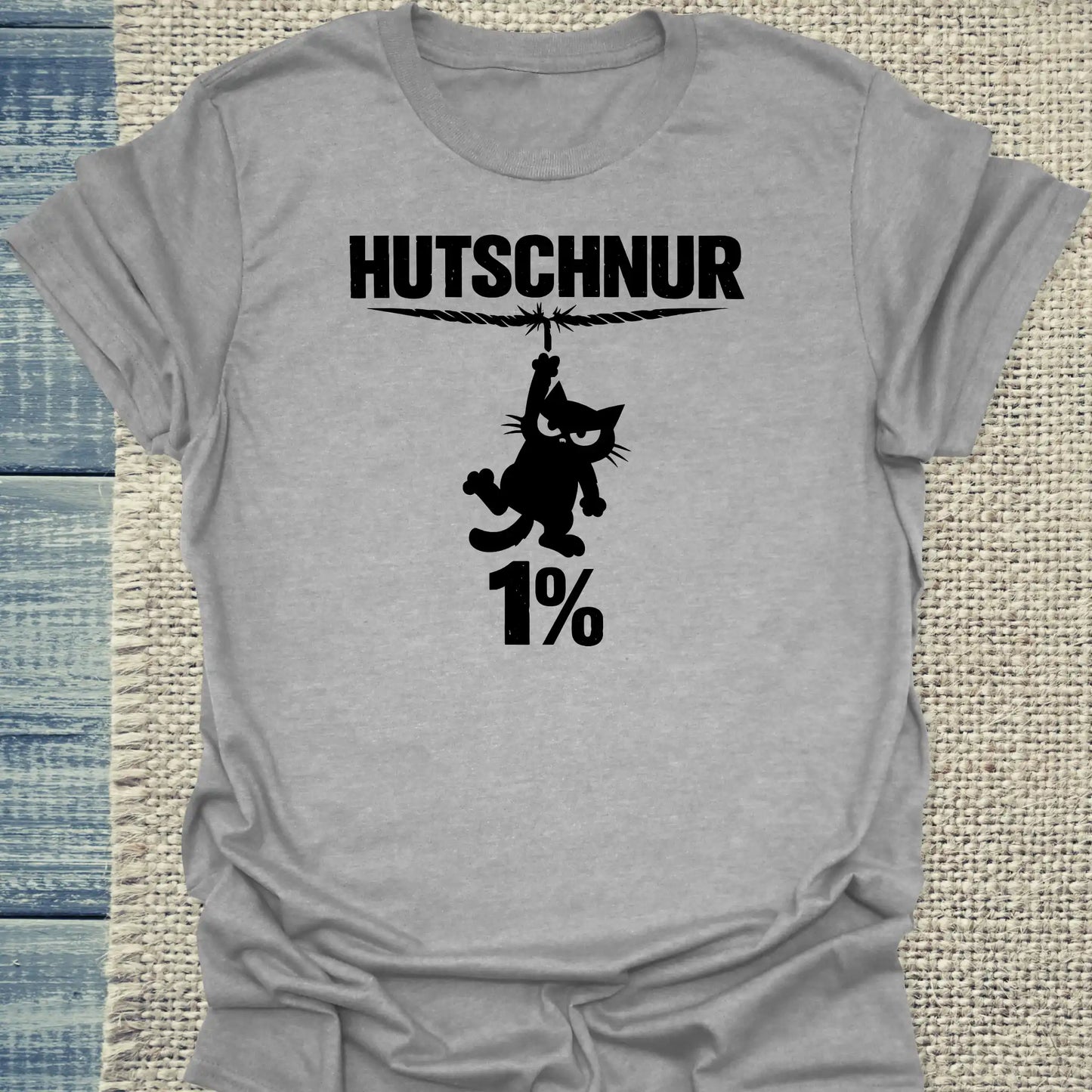 T-Shirt - Hutschur 1% - Unisex - Katze Grau
