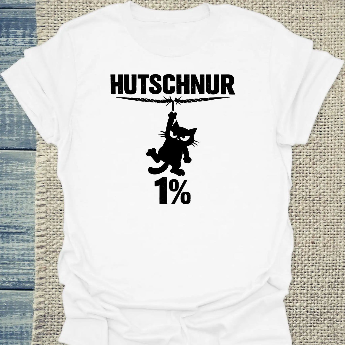 T-Shirt - Hutschur 1% - Unisex - Katze Weiß