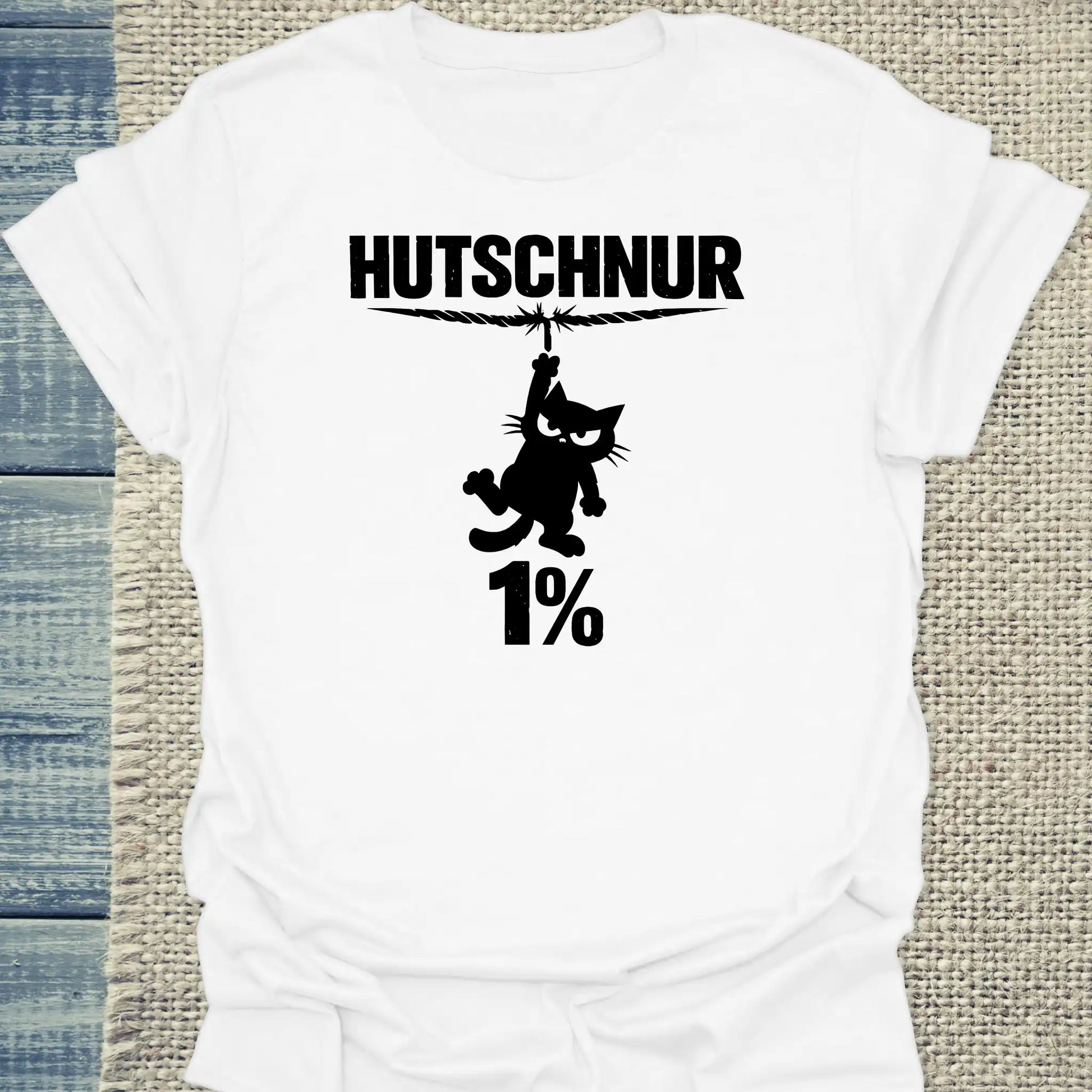 T-Shirt - Hutschur 1% - Unisex - Katze Weiß