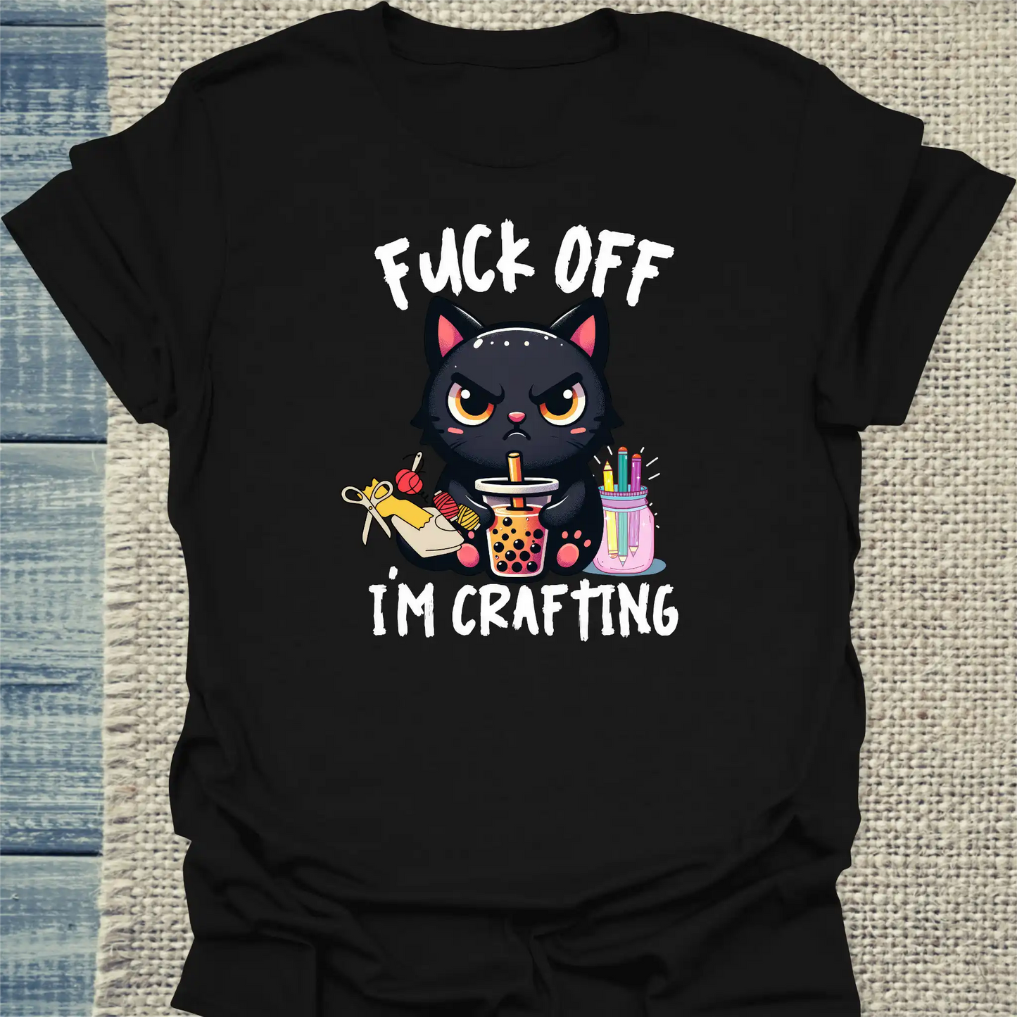 T-Shirt - I am crafting - Unisex - Katze Schwarz