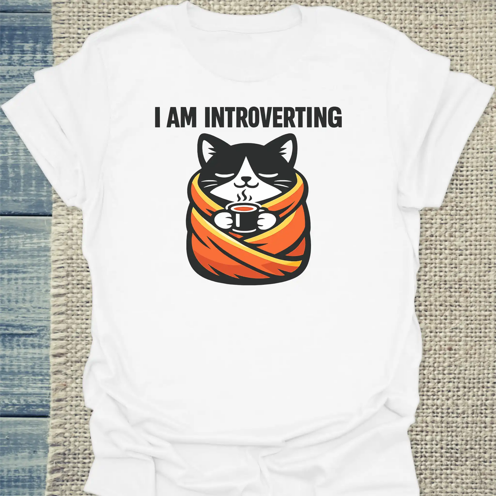 T-Shirt - i am introverting - Unisex - Katze Weiß