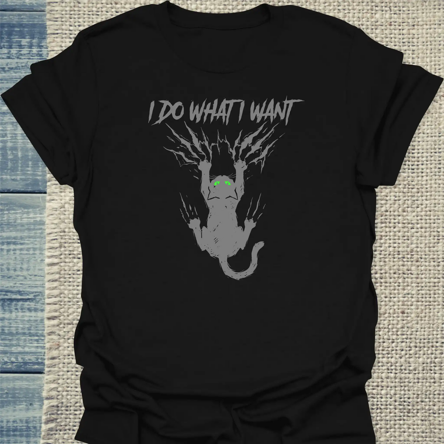 T-Shirt - I do what I want to do - Unisex - Katze Schwarz
