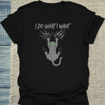 T-Shirt - I do what I want to do - Unisex - Katze Schwarz